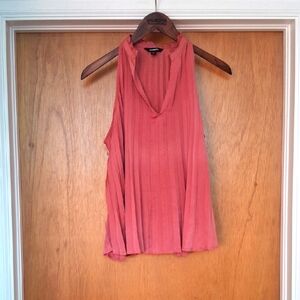 Express Pink Pleated Sleeveless Tank Top
